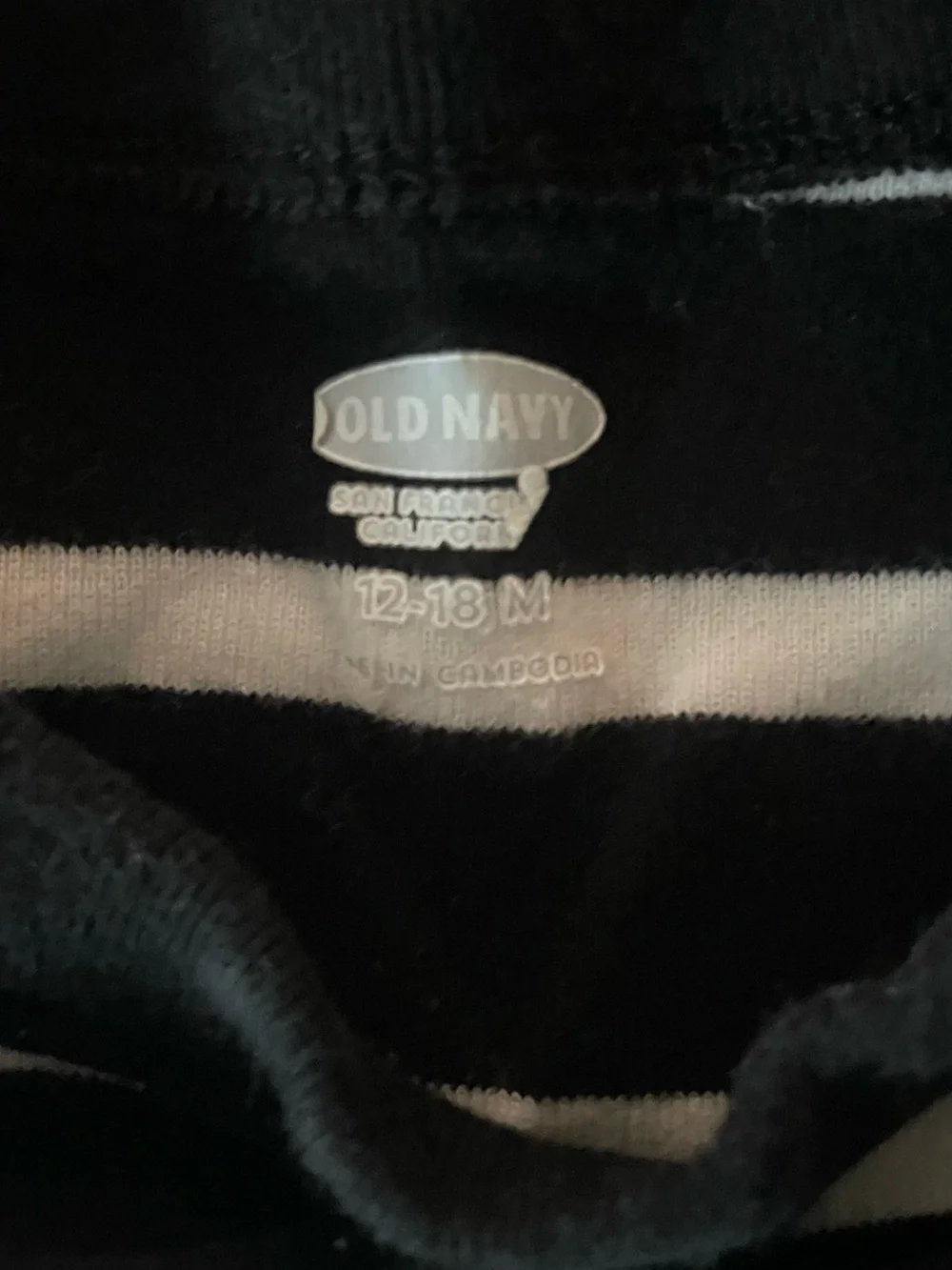 Old Navy Black & White Striped Long-Sleeve Baby One-Piece